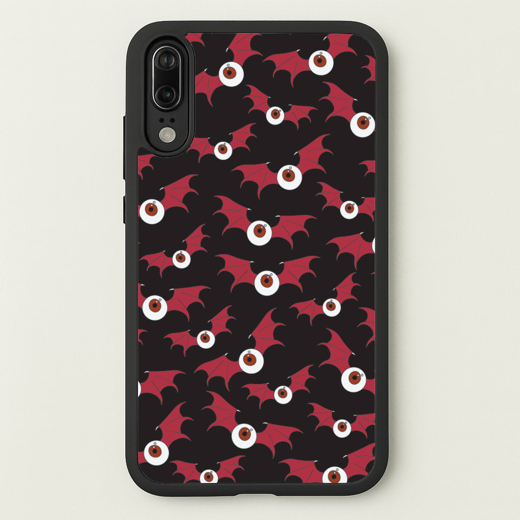 Red Bat Pattern - Halloween Phone Case for Huawei P20