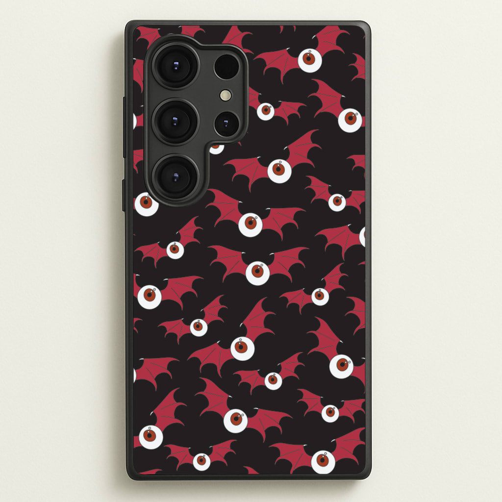 Red Bat Pattern - Halloween Phone Case for Galaxy S25 Ultra