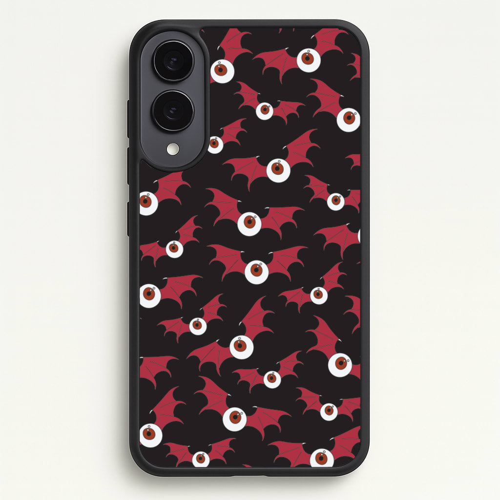 Red Bat Pattern - Halloween Phone Case for Galaxy S25 Edge