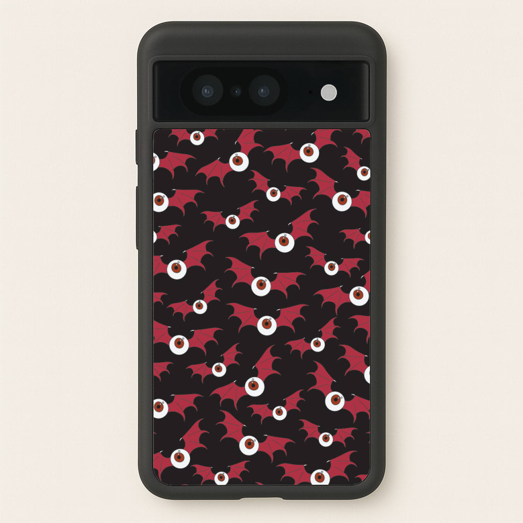 Red Bat Pattern - Halloween Phone Case for Google Pixel 8