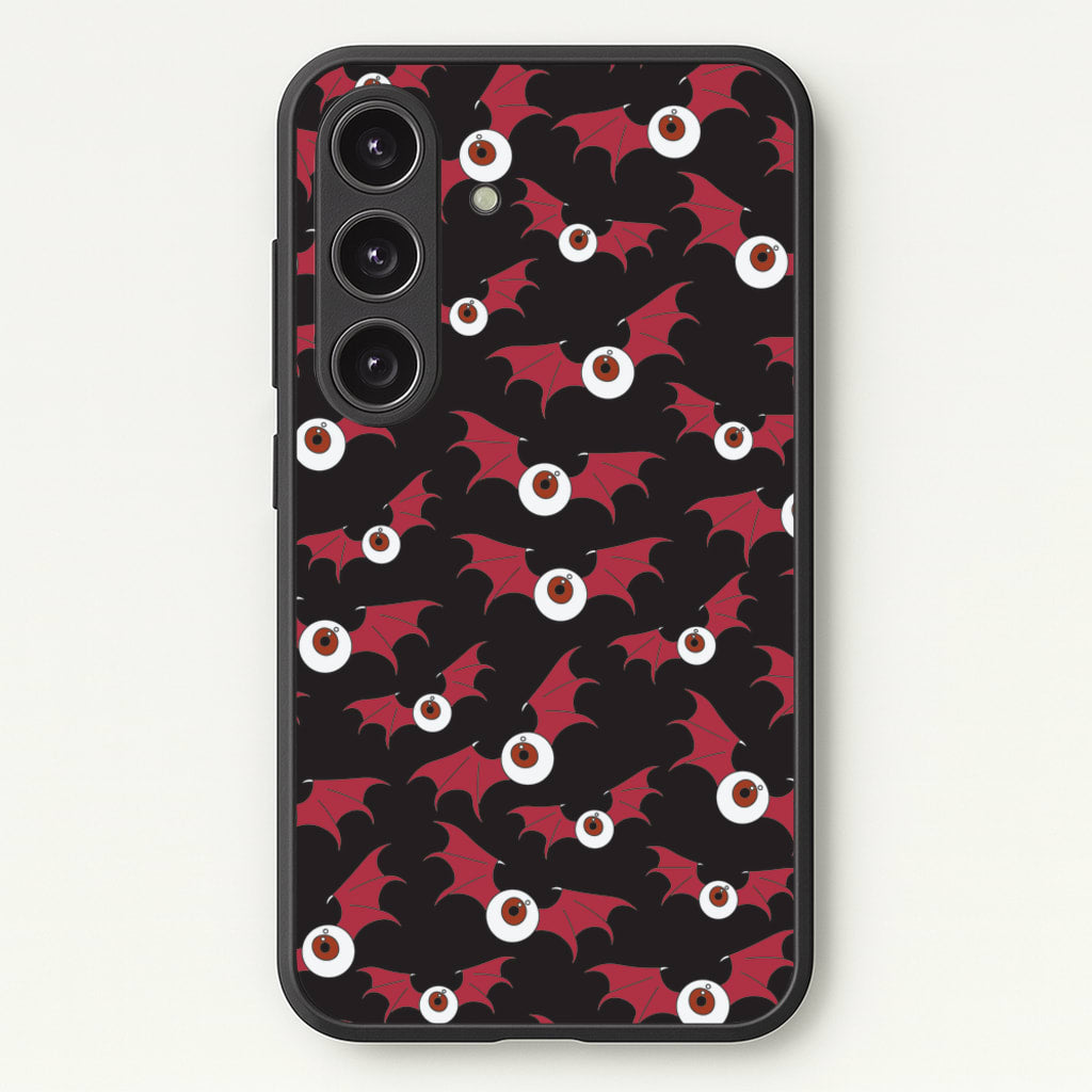 Red Bat Pattern - Halloween Phone Case for Galaxy S24FE