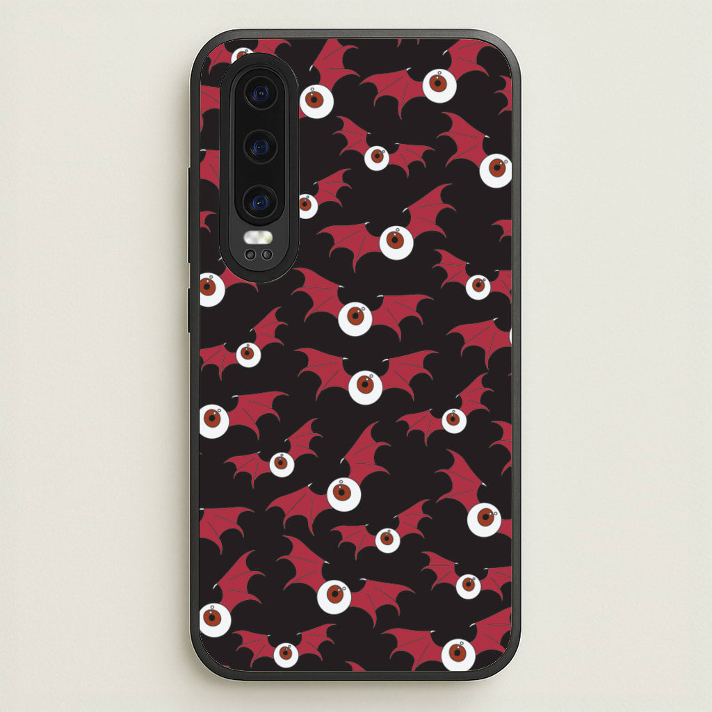 Red Bat Pattern - Halloween Phone Case for Huawei P30