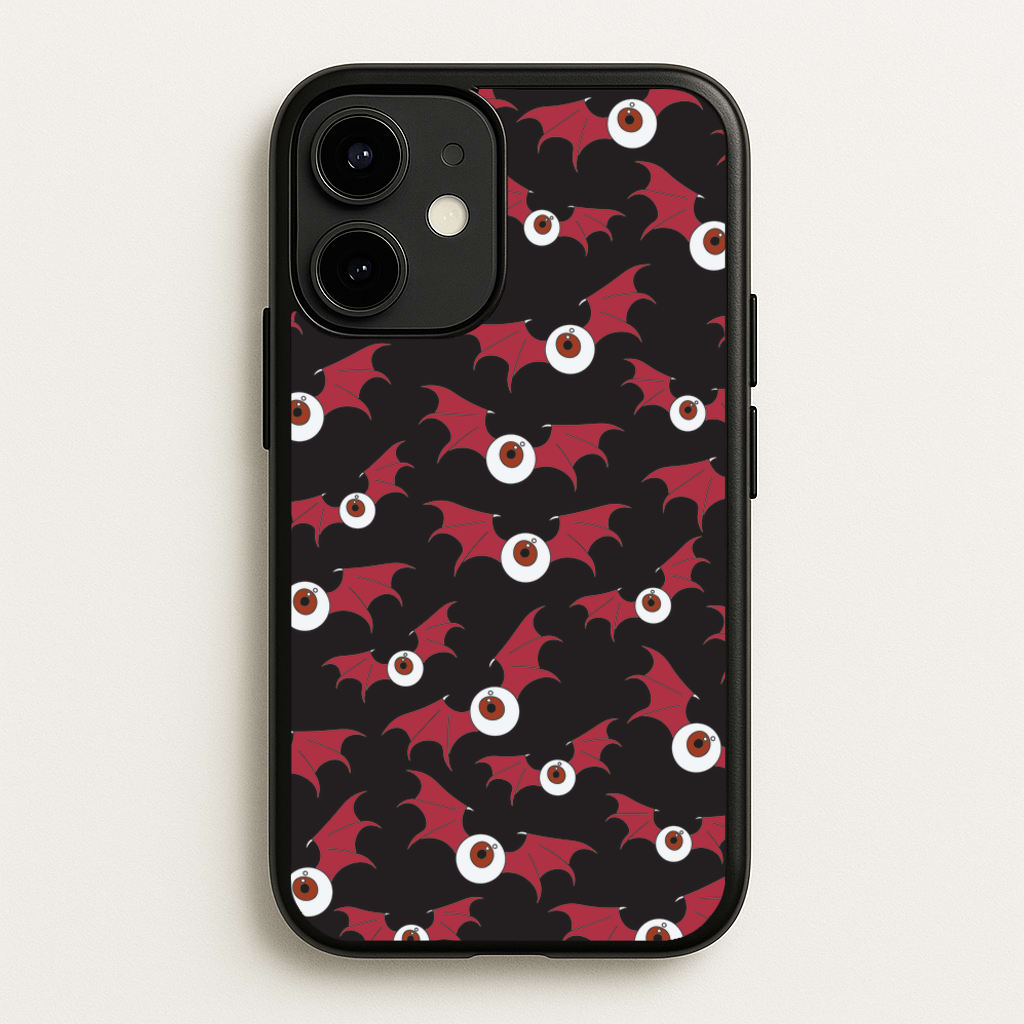 Red Bat Pattern - Halloween Phone Case for iPhone 12 Mini