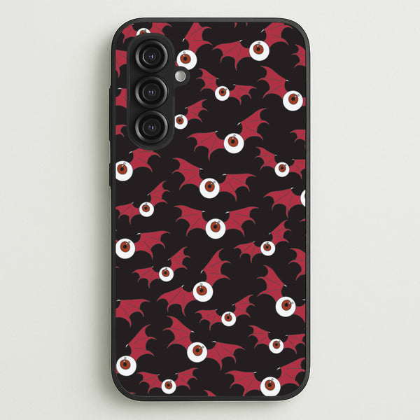 Red Bat Pattern - Halloween Phone Case for Galaxy S23FE