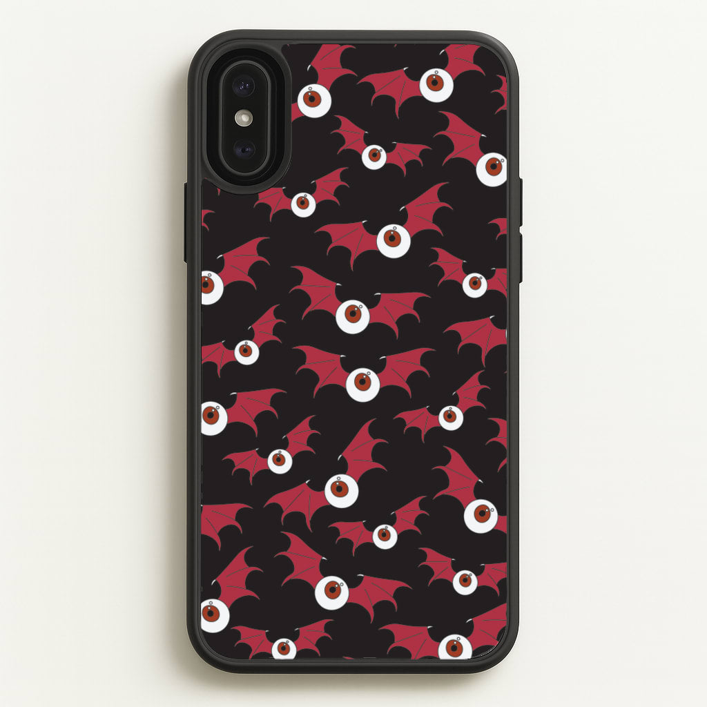 Red Bat Pattern - Halloween Phone Case for iPhone XS Max