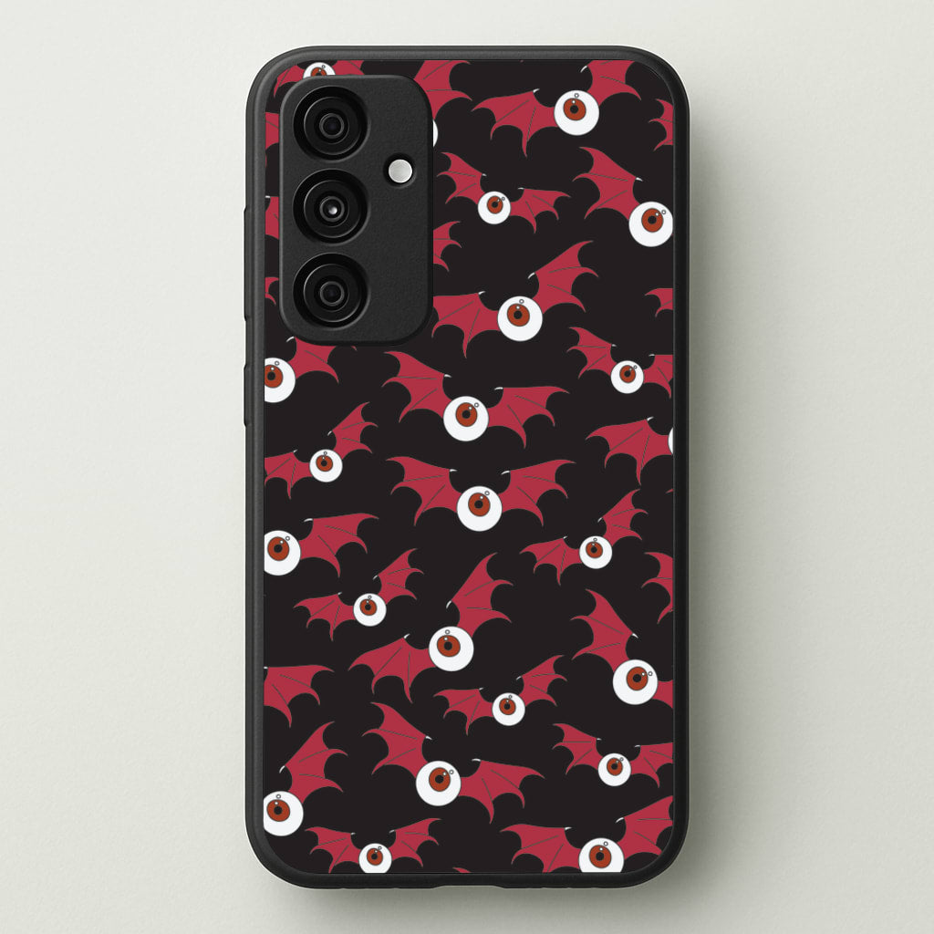 Red Bat Pattern - Halloween Phone Case for Galaxy A35