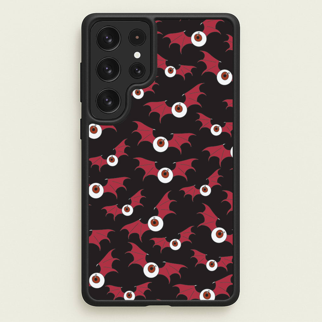 Red Bat Pattern - Halloween Phone Case for Galaxy S22 Ultra