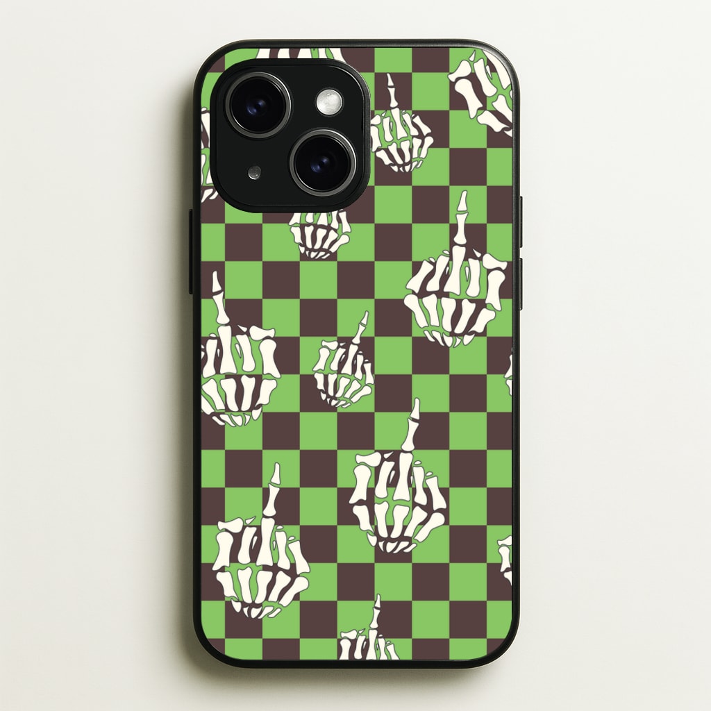 Green Middle Finger - Halloween Phone Case for iPhone 15
