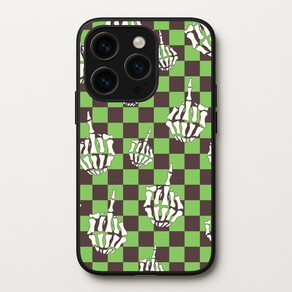 Green Middle Finger - Halloween Phone Case for iPhone 15 Pro