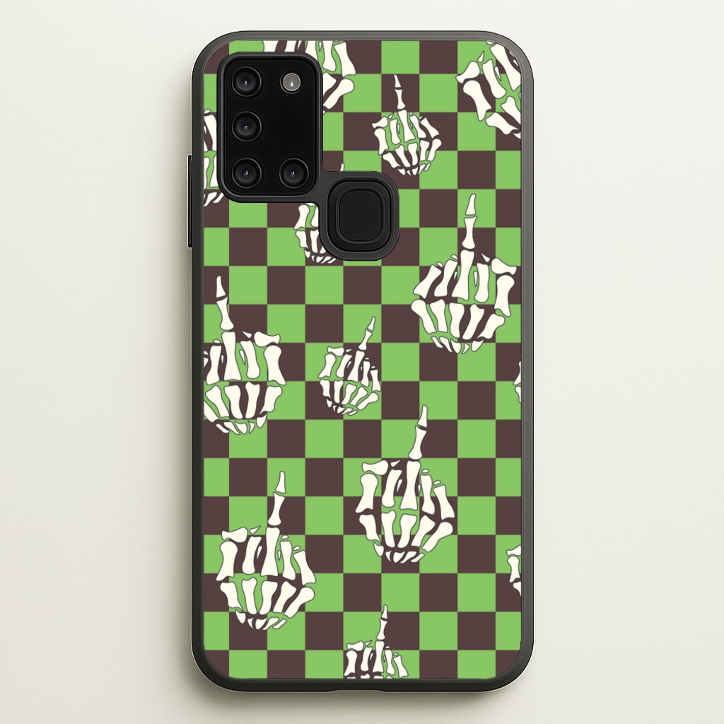 Green Middle Finger - Halloween Phone Case for Galaxy A21s