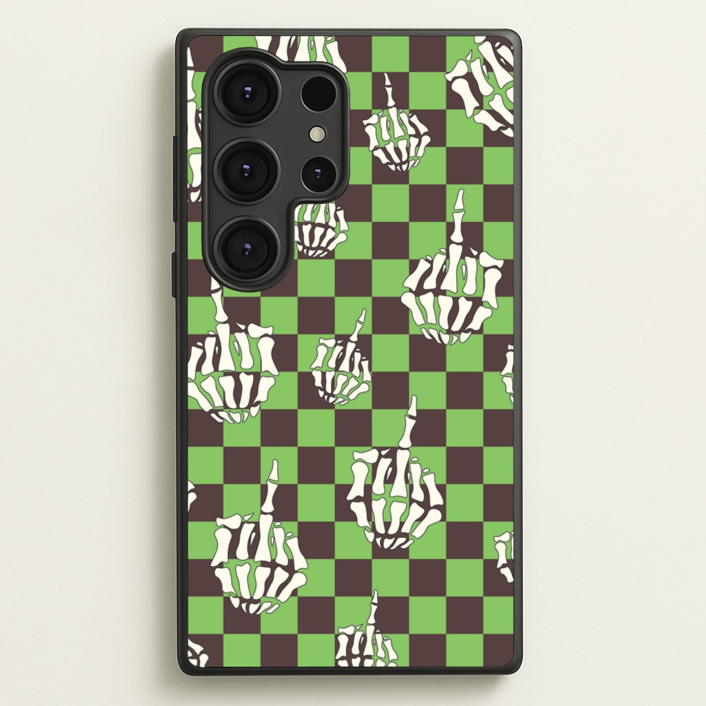 Green Middle Finger - Halloween Phone Case for Galaxy S25 Ultra