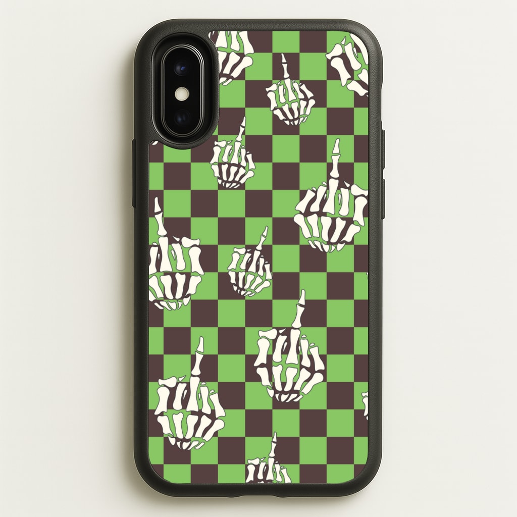 Green Middle Finger - Halloween Phone Case for iPhone X / XS