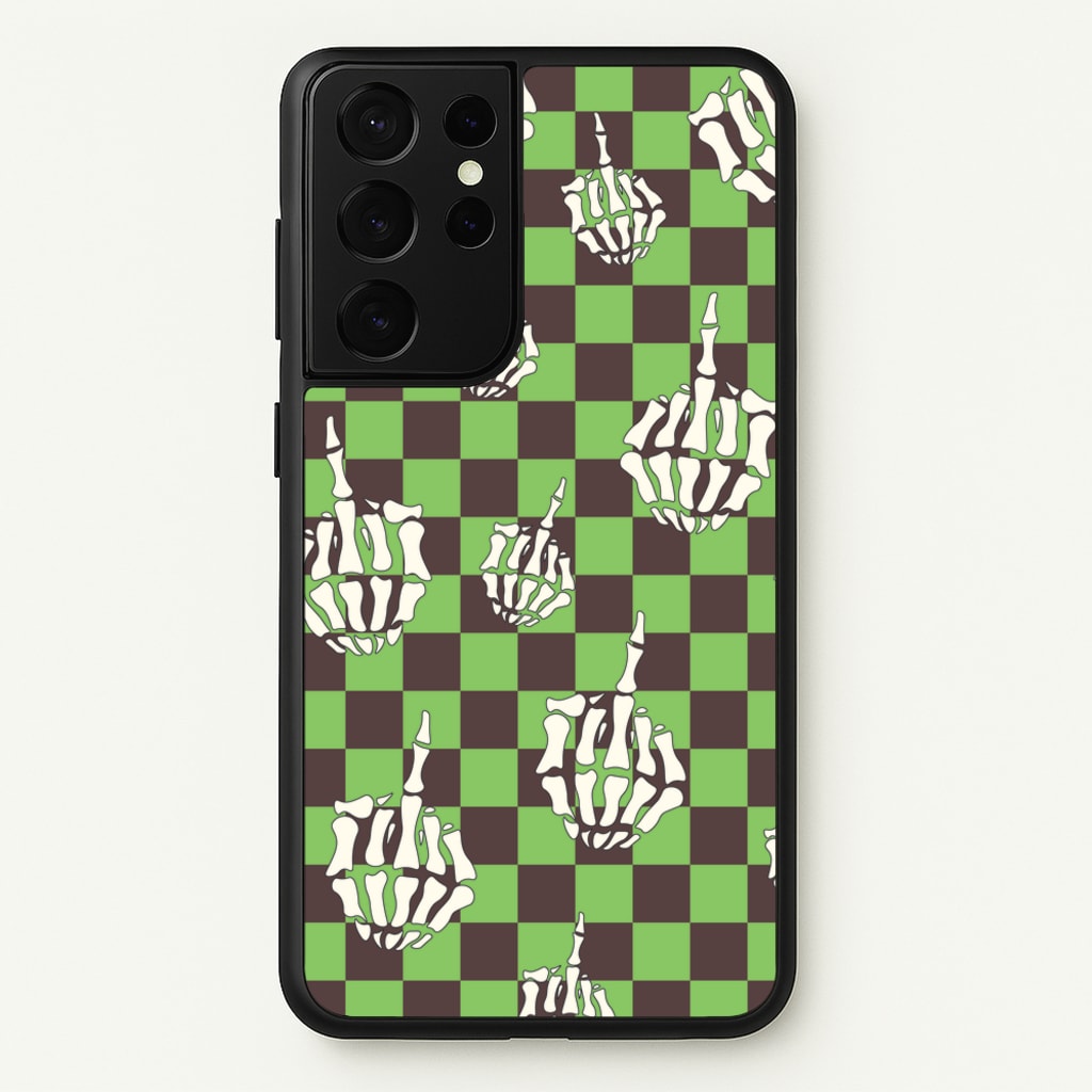 Green Middle Finger - Halloween Phone Case for Galaxy S21 Ultra