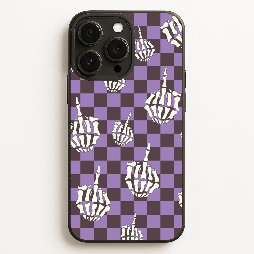 Purple Middle Finger - Halloween Phone Case for iPhone 16 Pro Max