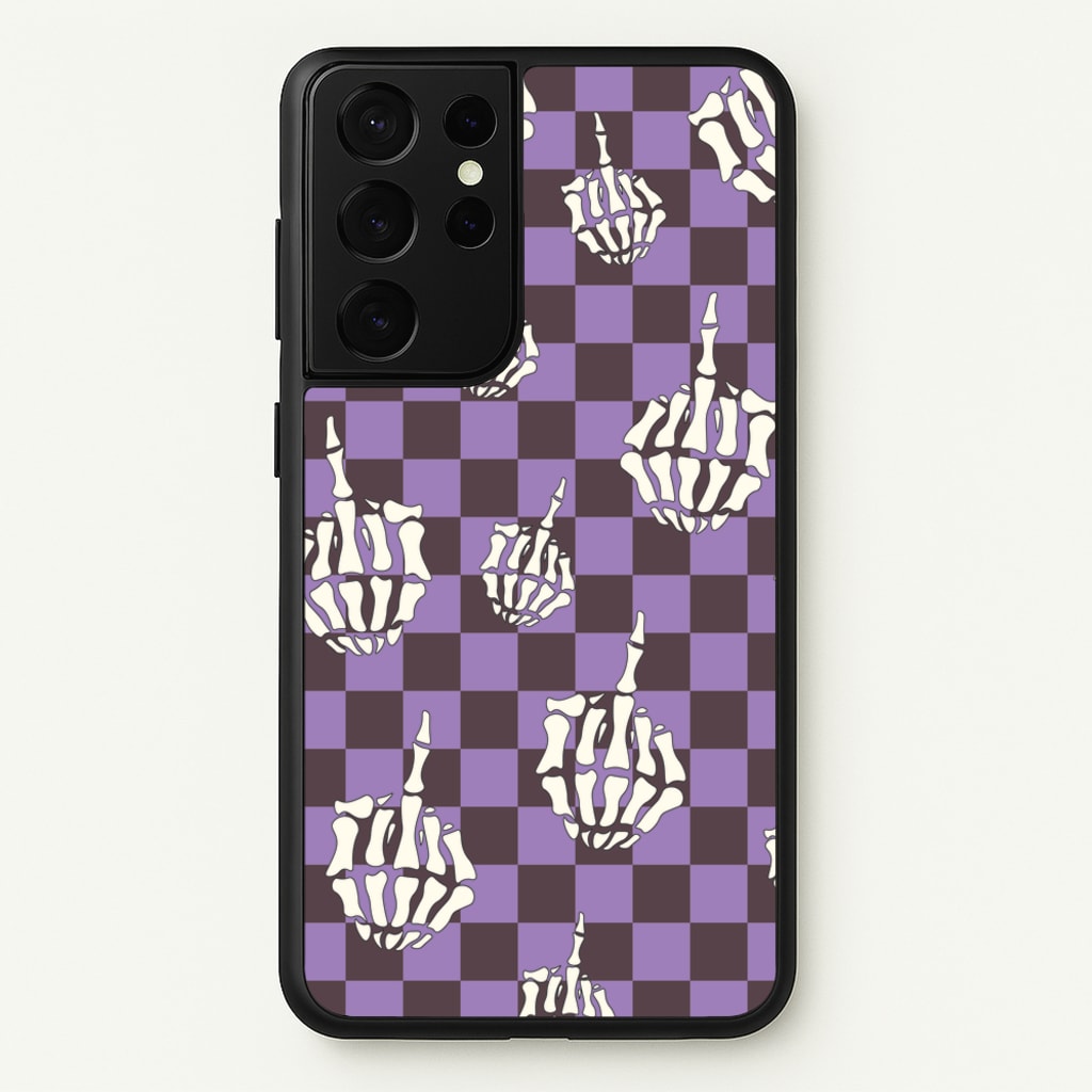 Purple Middle Finger - Halloween Phone Case for Galaxy S21 Ultra