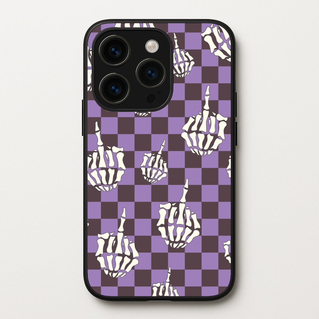 Purple Middle Finger - Halloween Phone Case for iPhone 15 Pro