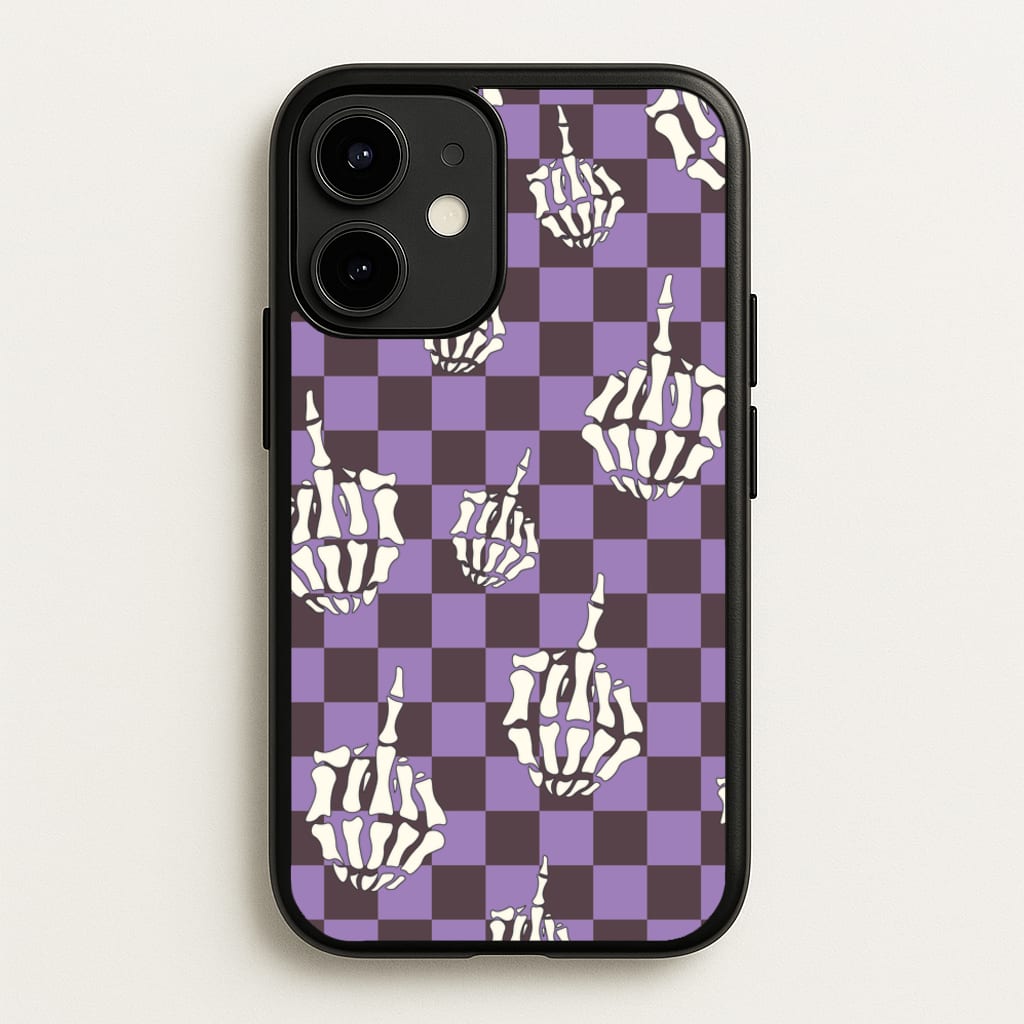 Purple Middle Finger - Halloween Phone Case for iPhone 12 / 12 Pro
