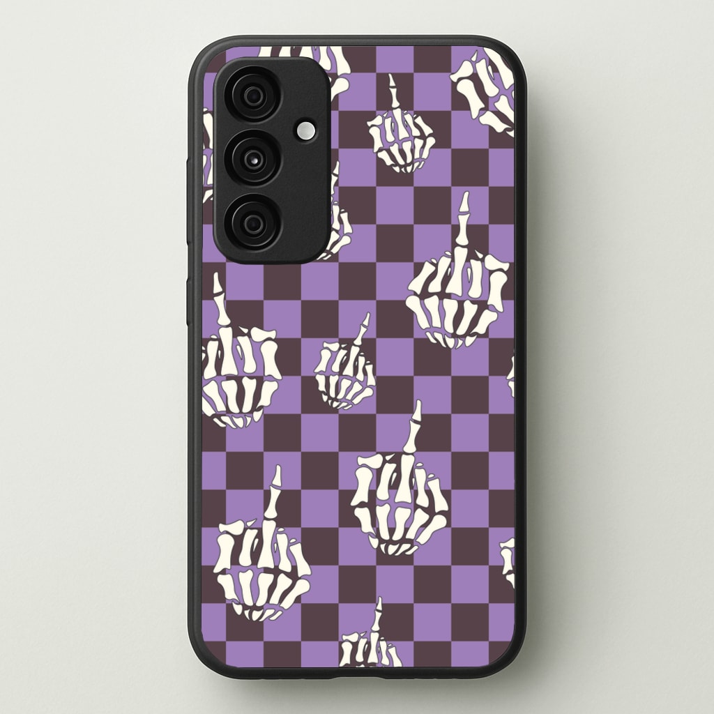 Purple Middle Finger - Halloween Phone Case for Galaxy A55