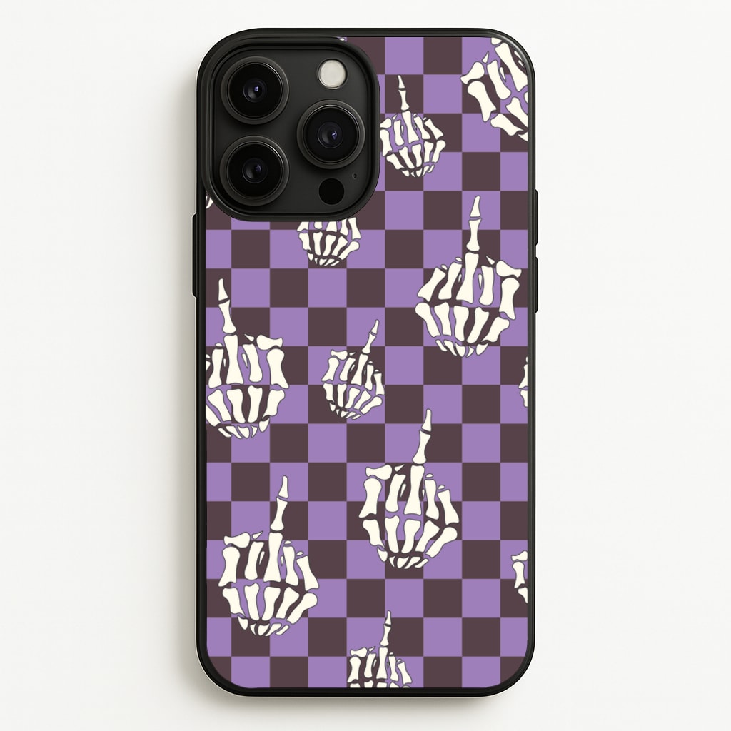 Purple Middle Finger - Halloween Phone Case for iPhone 13 Pro Max