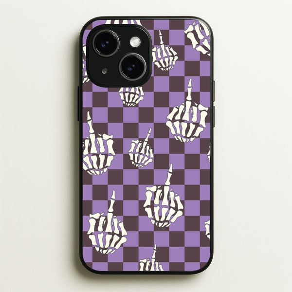 Purple Middle Finger - Halloween Phone Case for iPhone 15 Plus