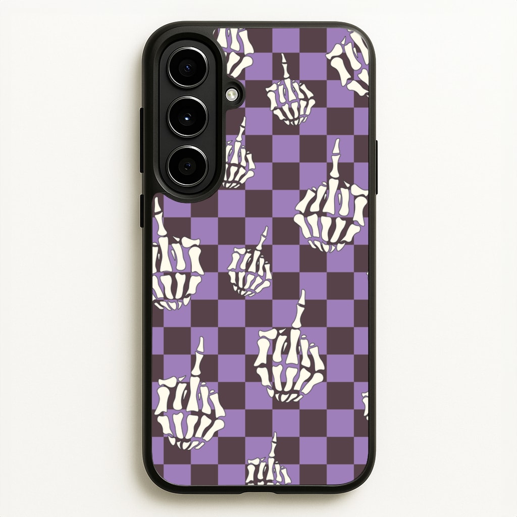 Purple Middle Finger - Halloween Phone Case for Galaxy A56