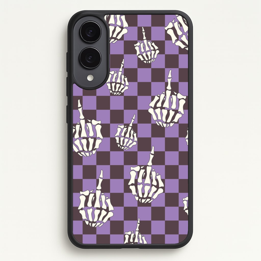 Purple Middle Finger - Halloween Phone Case for Galaxy S25 Edge