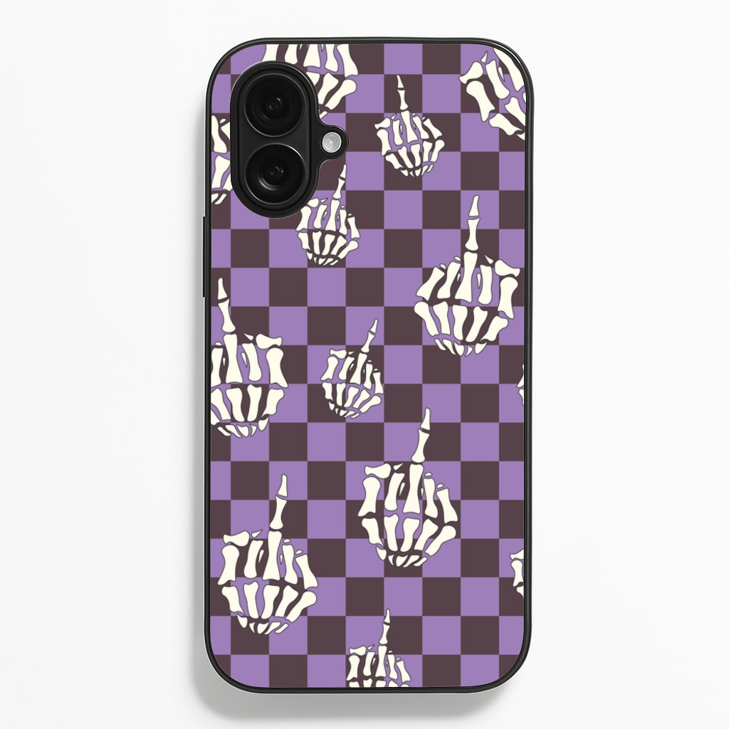 Purple Middle Finger - Halloween Phone Case for iPhone 16 Plus