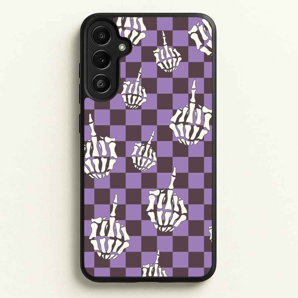 Purple Middle Finger - Halloween Phone Case for Galaxy A34