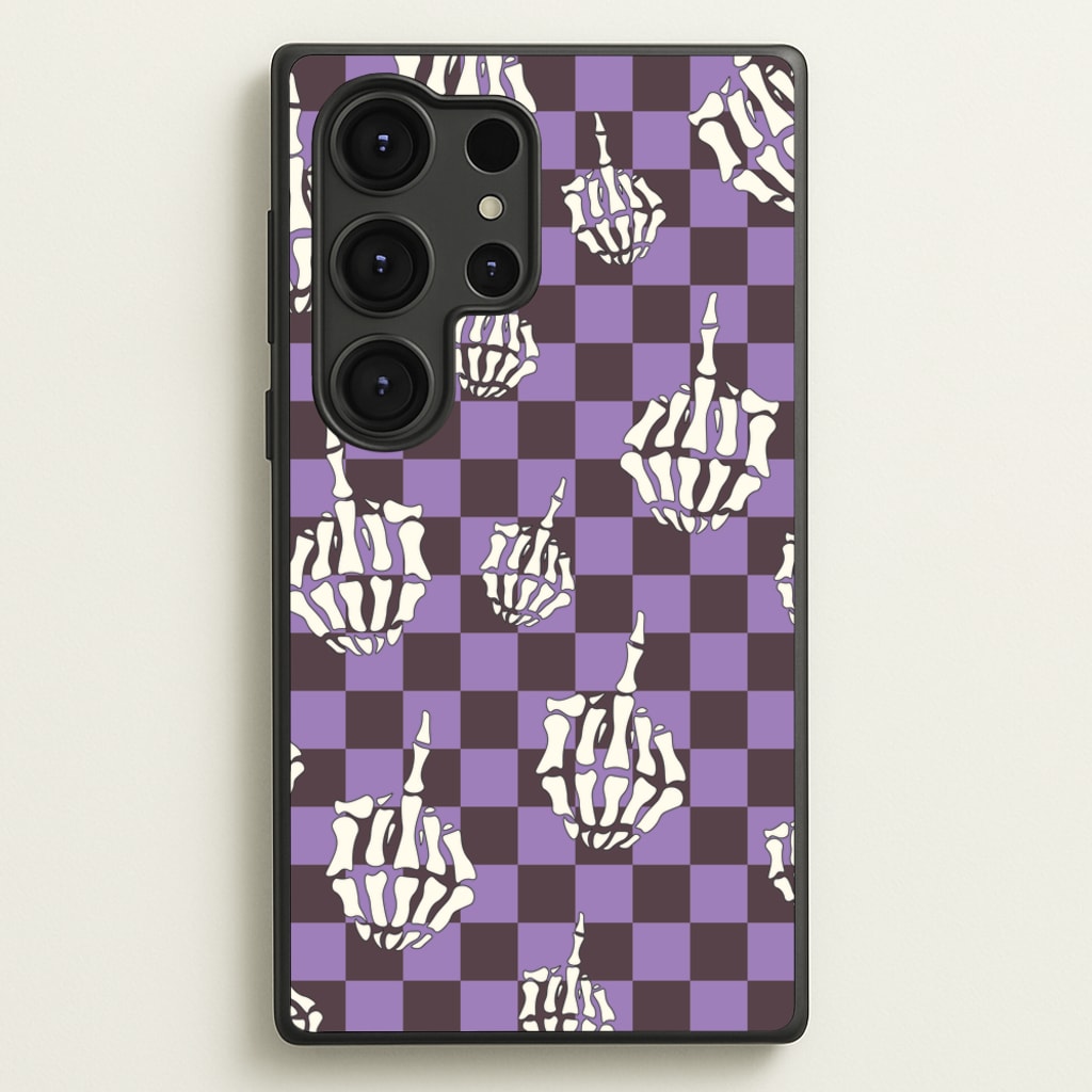 Purple Middle Finger - Halloween Phone Case for Galaxy S25 Ultra