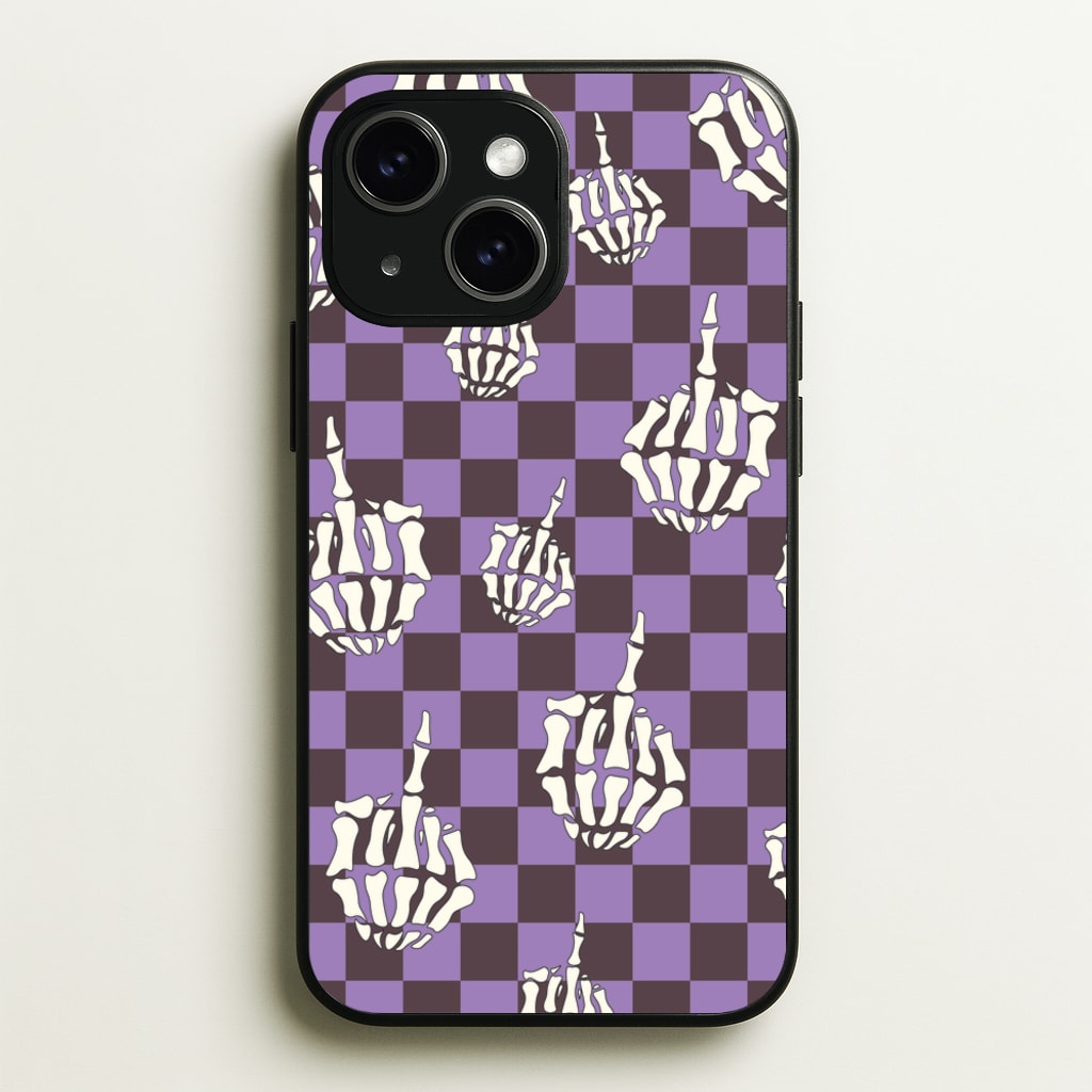 Purple Middle Finger - Halloween Phone Case for iPhone 15