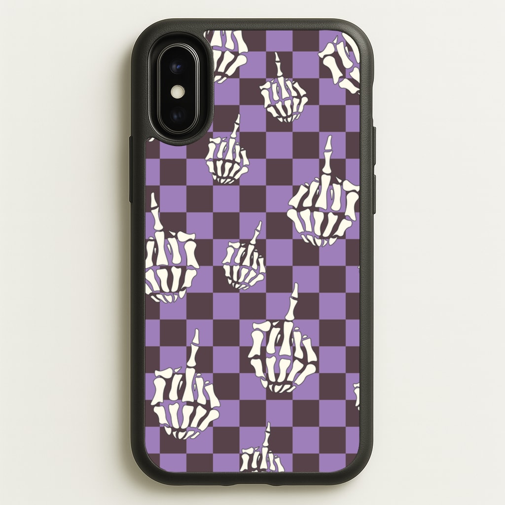 Purple Middle Finger - Halloween Phone Case for iPhone X / XS
