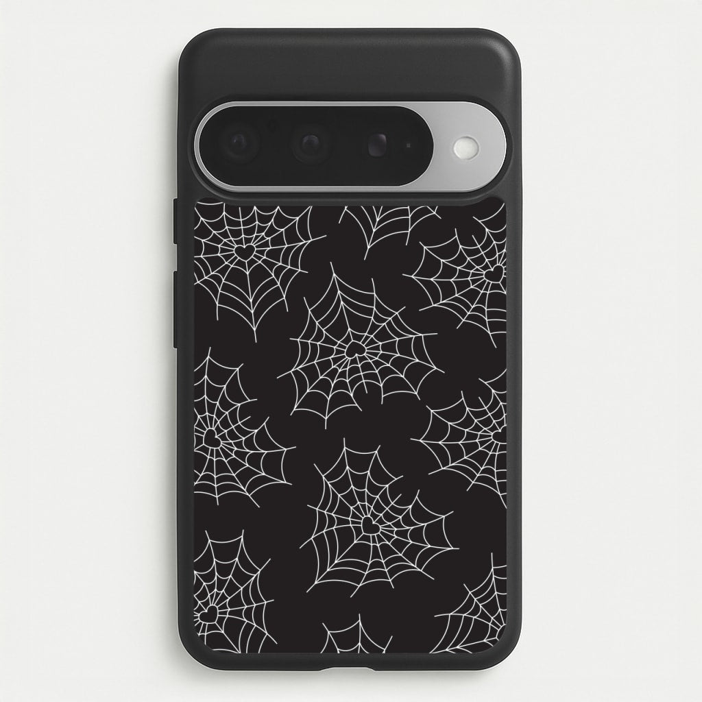 Spiderweb Hearts Pattern Phone Case for Google Pixel 10 Pro XL