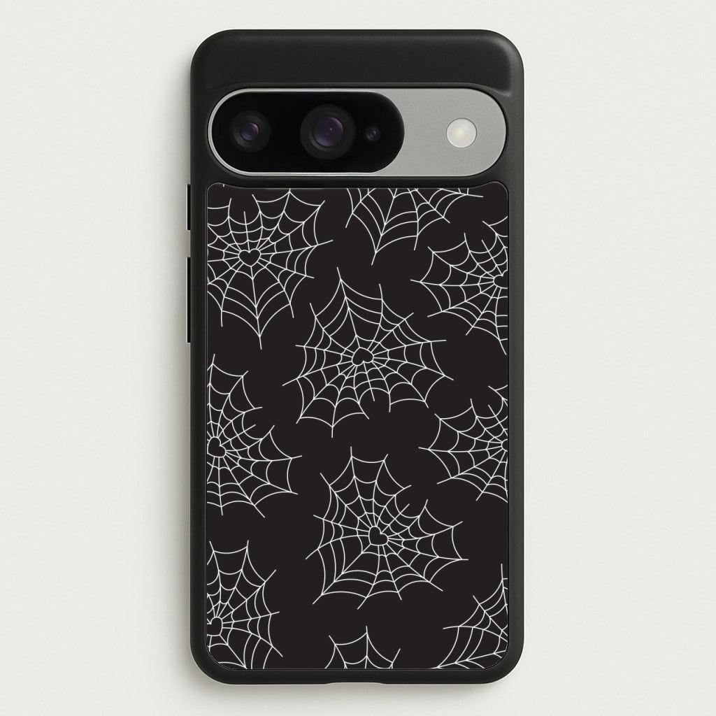 Spiderweb Hearts Pattern Phone Case for Google Pixel 10 / 10 Pro