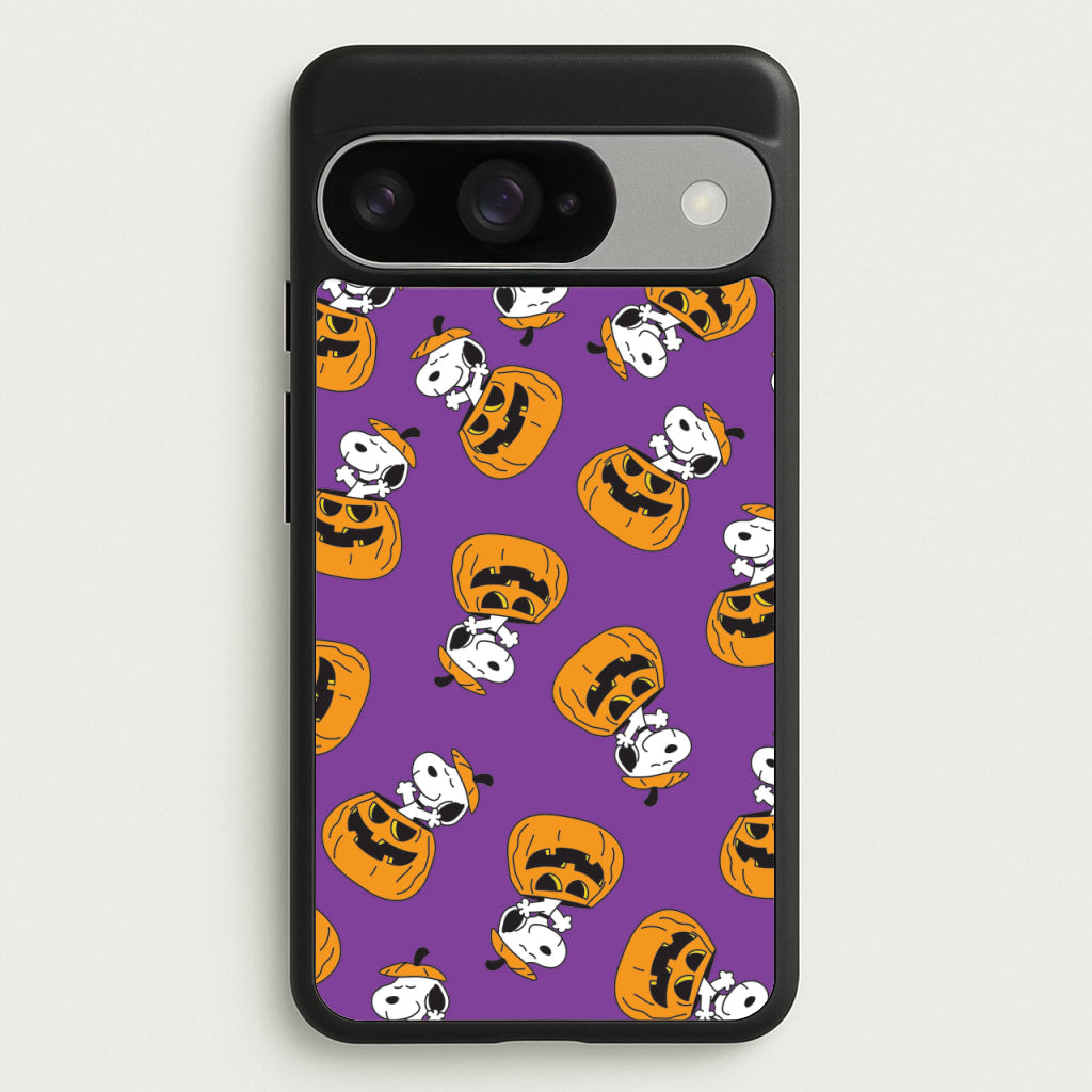 Cartoon Beagle Pumpkin Pattern Phone Case for Google Pixel 10 / 10 Pro