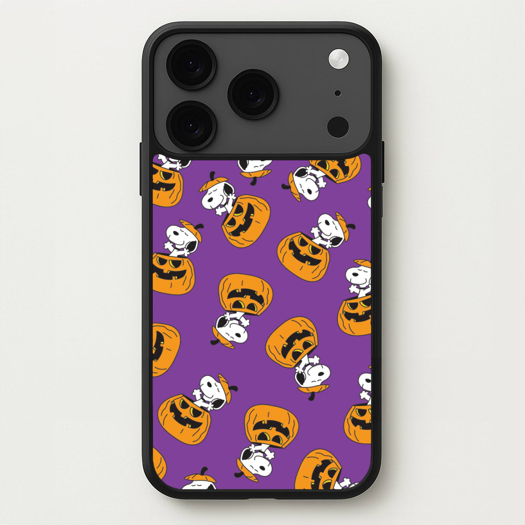 Cartoon Beagle Pumpkin Pattern Phone Case for iPhone 17 Pro
