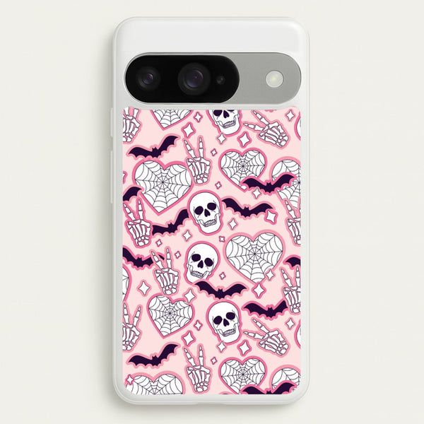 Cute Halloween Stickers Pattern Phone Case for Google Pixel 10 / 10 Pro