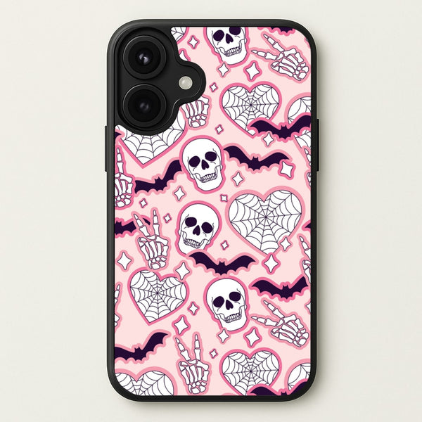 Cute Halloween Stickers Pattern Phone Case for iPhone 17