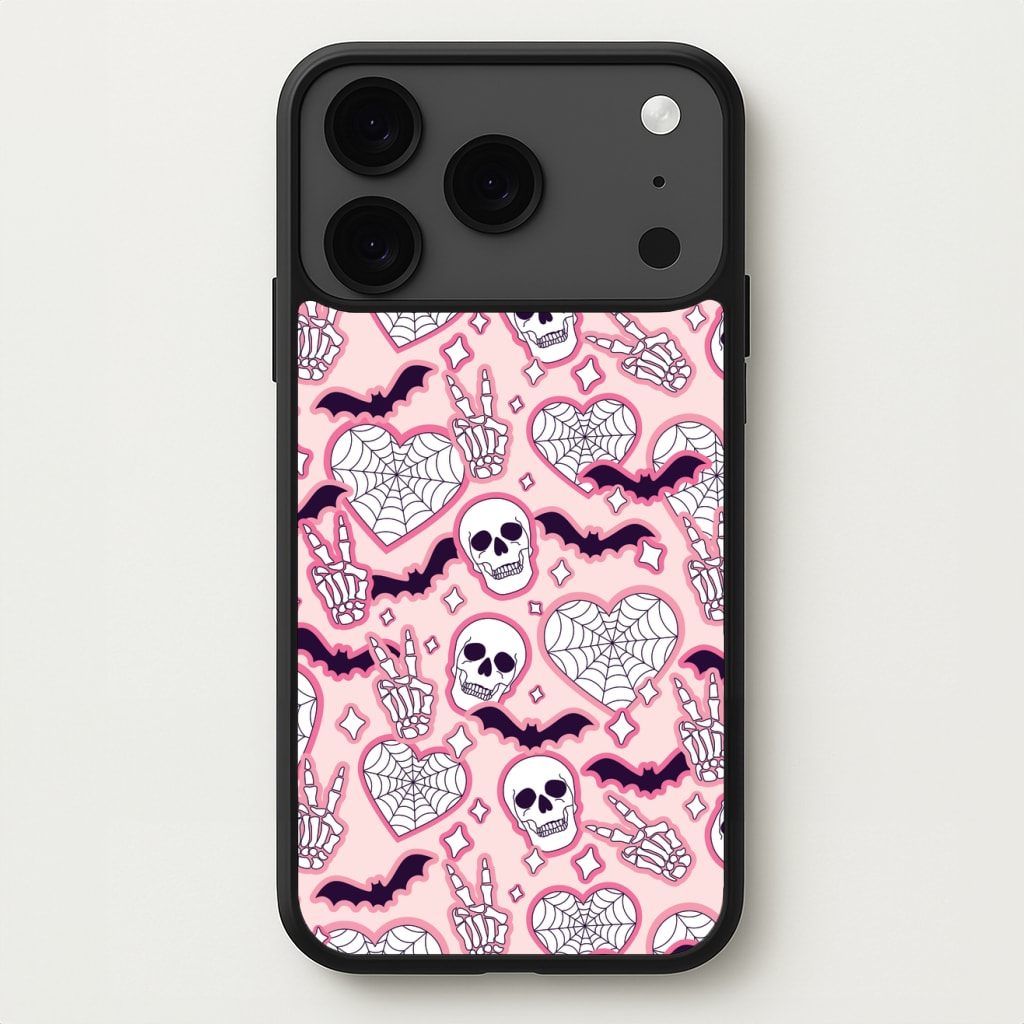 Cute Halloween Stickers Pattern Phone Case for iPhone 17 Pro