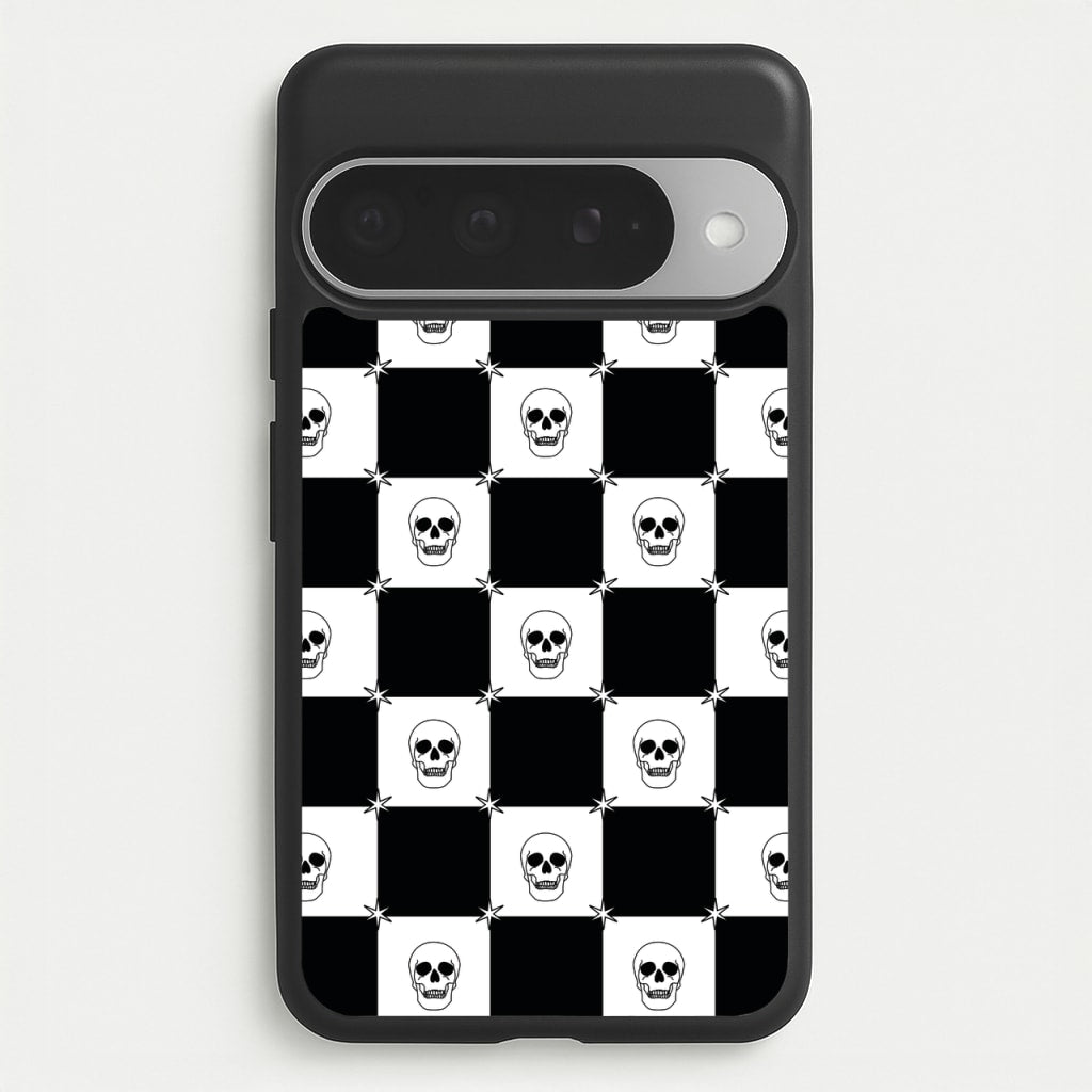 Checkered Skulls Pattern Phone Case for Google Pixel 10 Pro XL