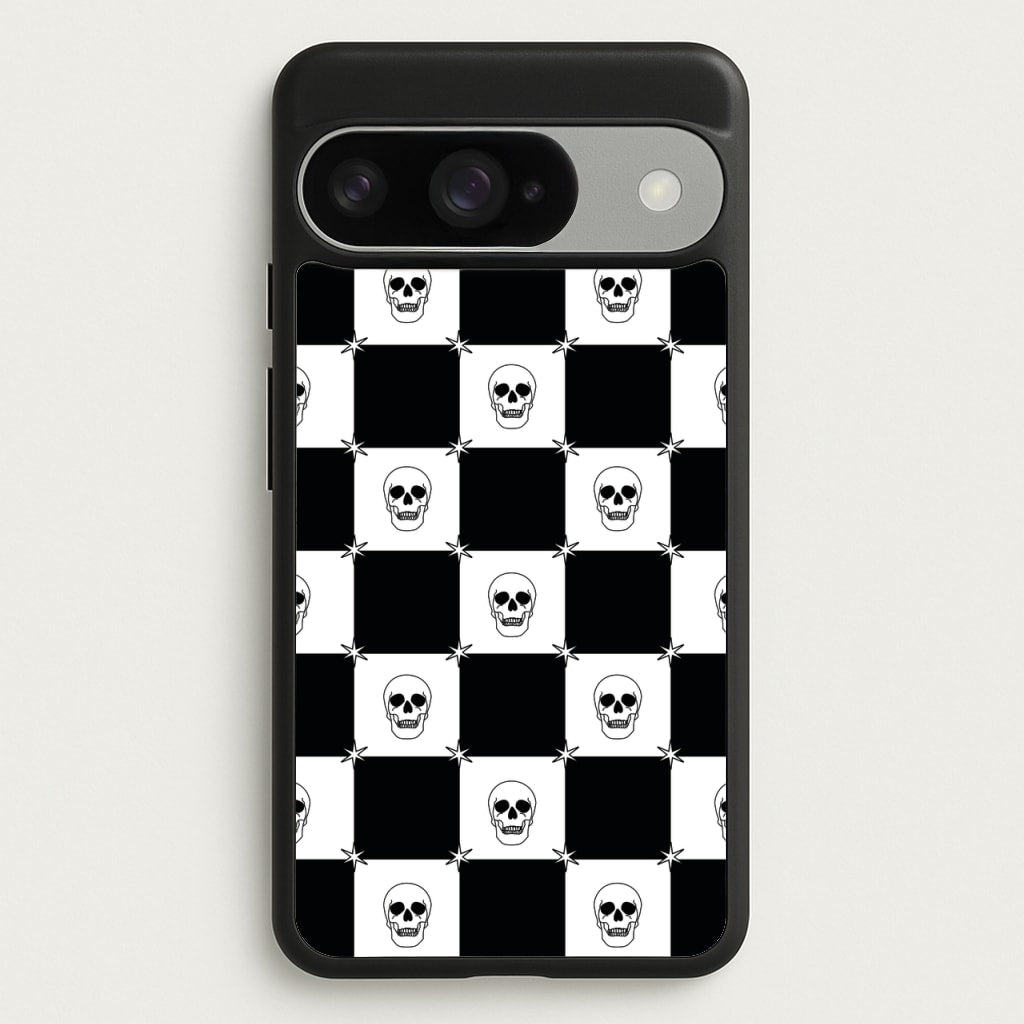 Checkered Skulls Pattern Phone Case for Google Pixel 10 / 10 Pro