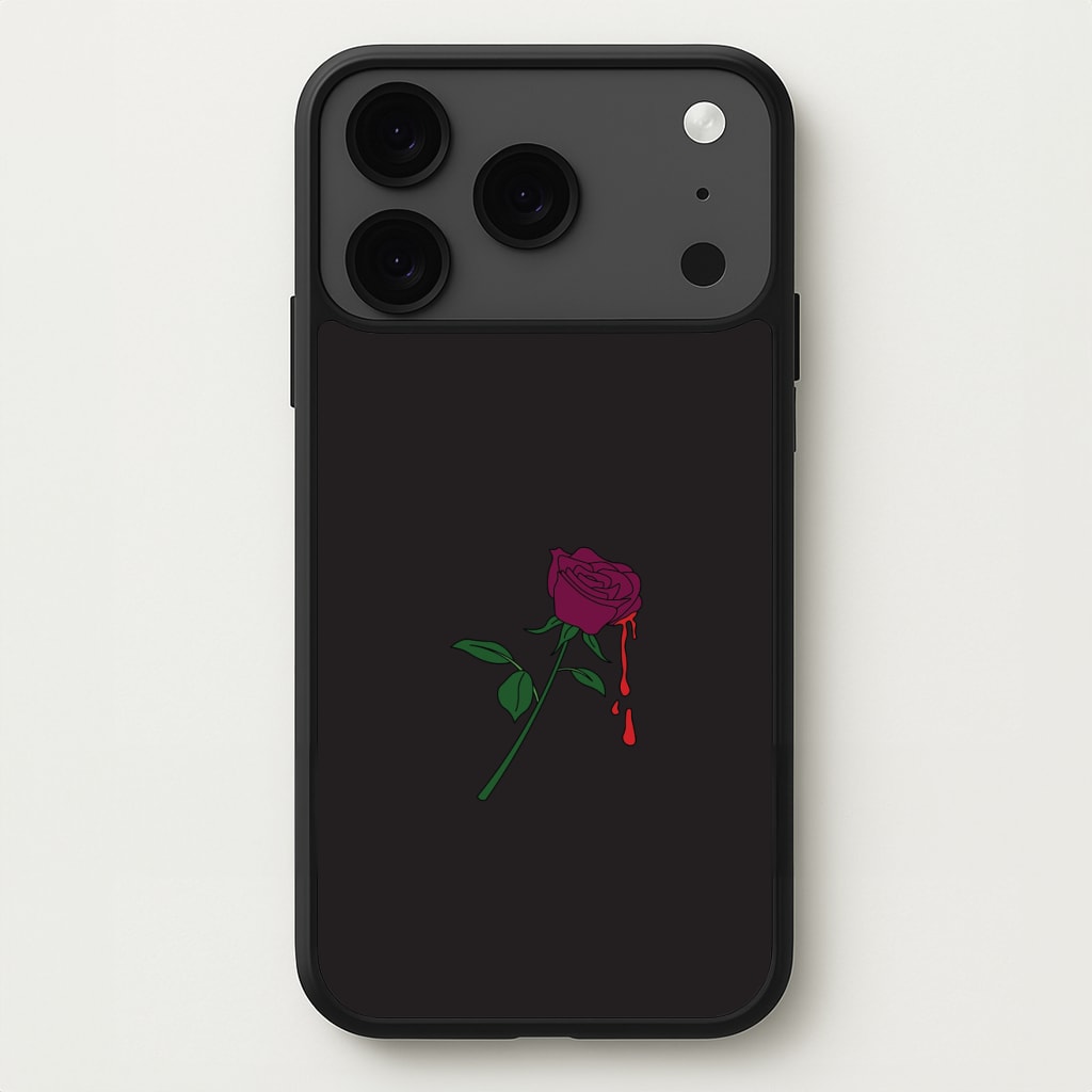 Dark Pink Rose Phone Case for iPhone 17 Pro