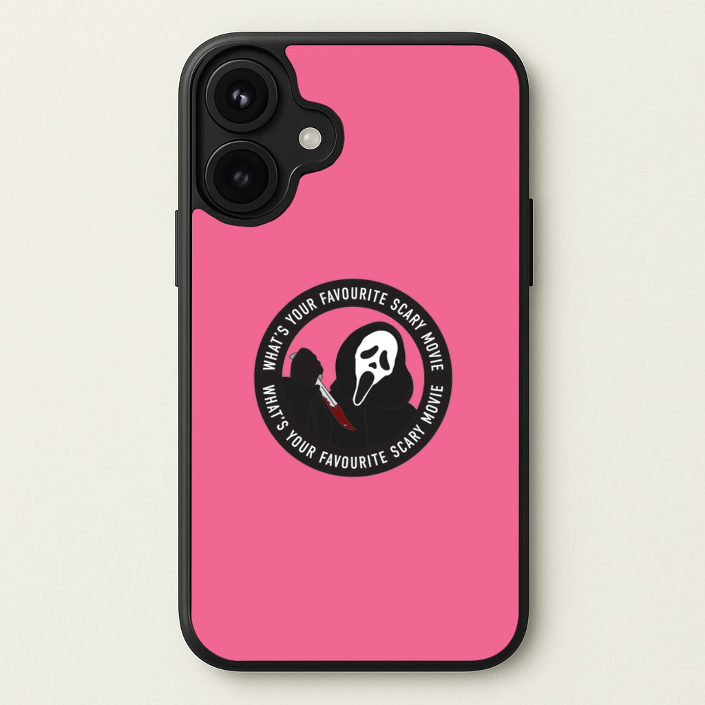 What's Your Favourite Scary Movie Badge Phone Case for iPhone 17
