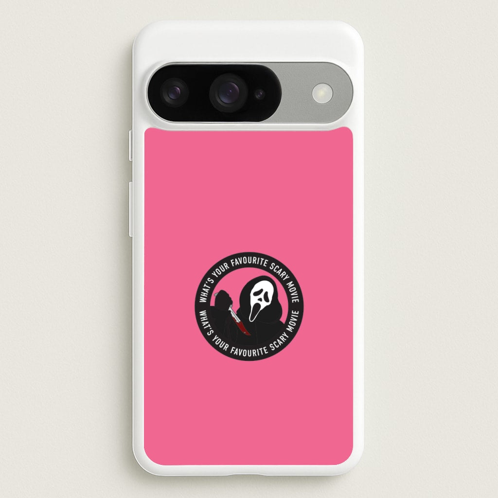 What's Your Favourite Scary Movie Badge Phone Case for Google Pixel 10 / 10 Pro