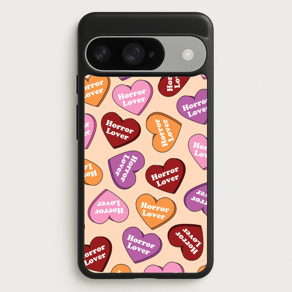 Horror Lover Hearts Pattern Phone Case for Google Pixel 10 / 10 Pro