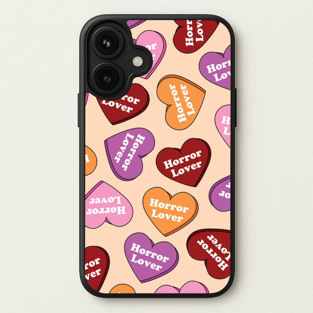 Horror Lover Hearts Pattern Phone Case for iPhone 17