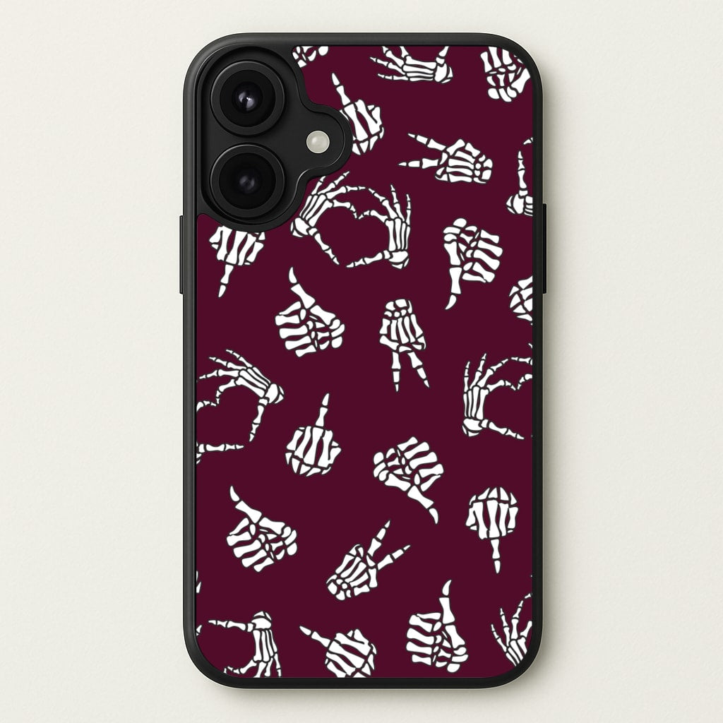 Skeleton Hands Pattern Phone Case for iPhone 17