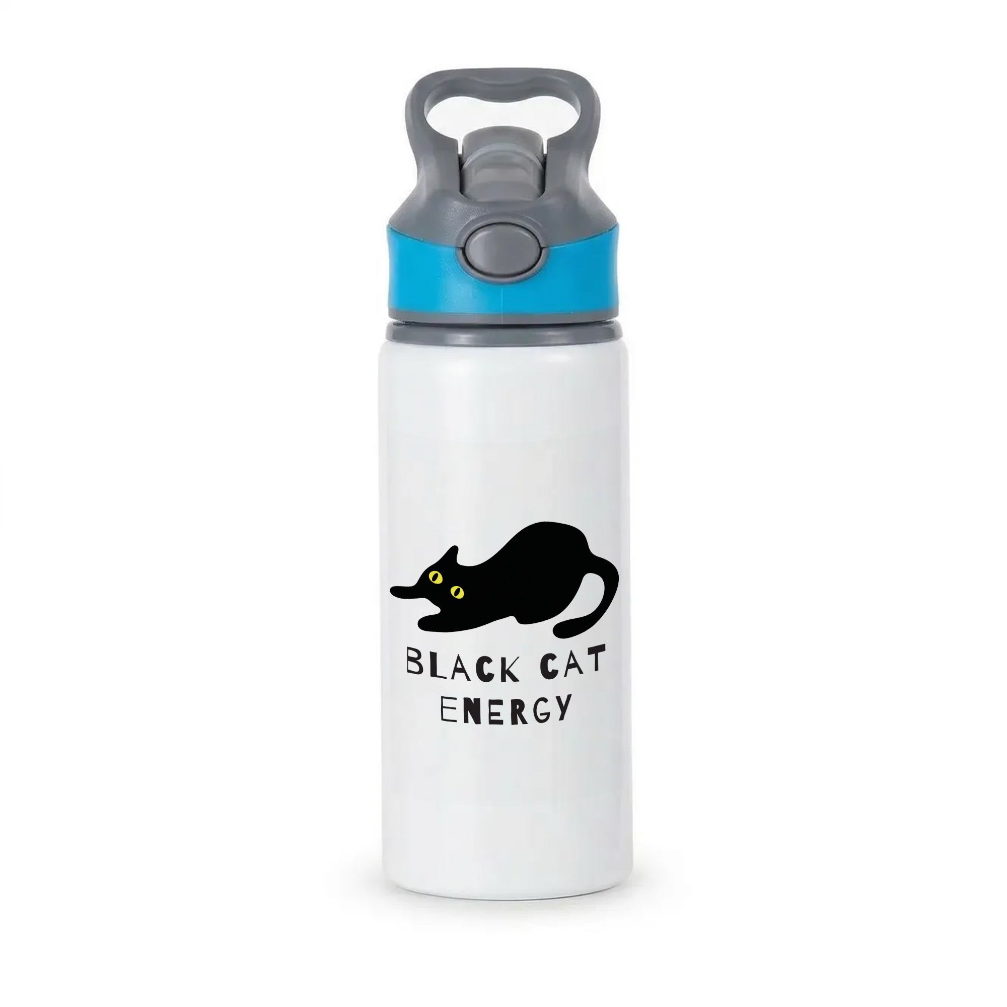Black Cat Energy Active Water Bottle - Blue