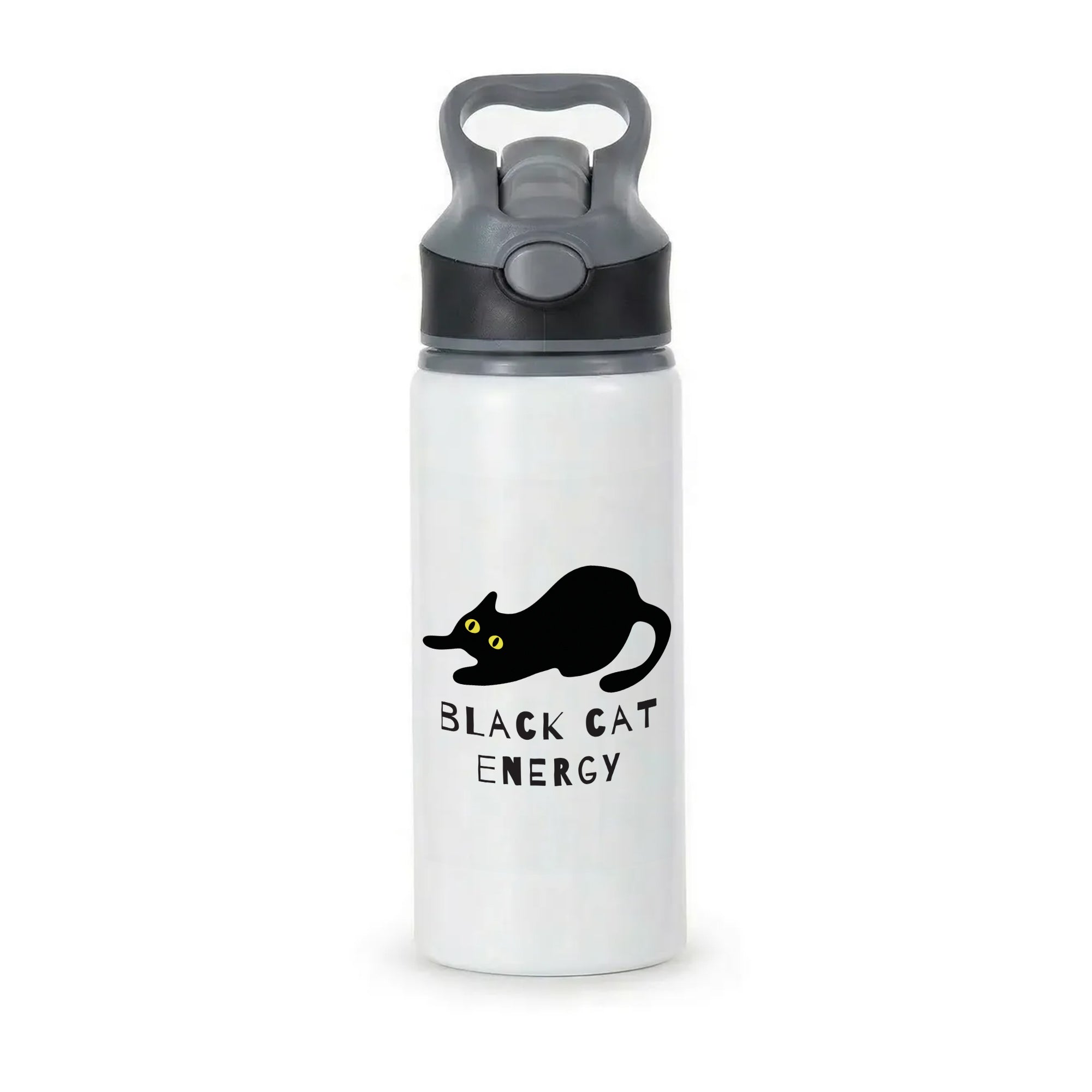 Black Cat Energy Active Water Bottle - Black