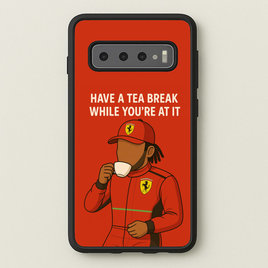 Hamilton's Tea Break - F1 Phone Case for Galaxy S10