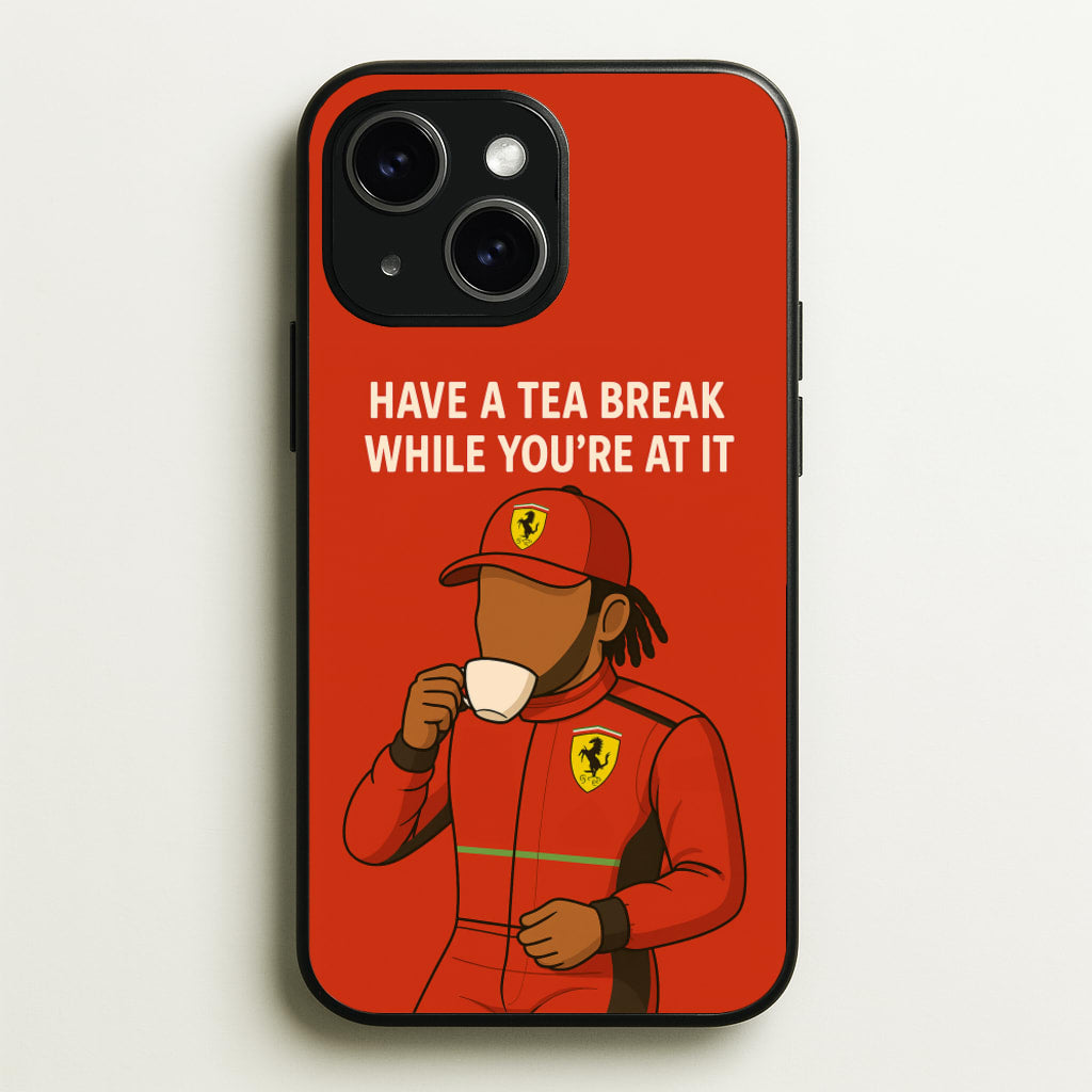 Hamilton's Tea Break - F1 Phone Case for iPhone 15 Plus